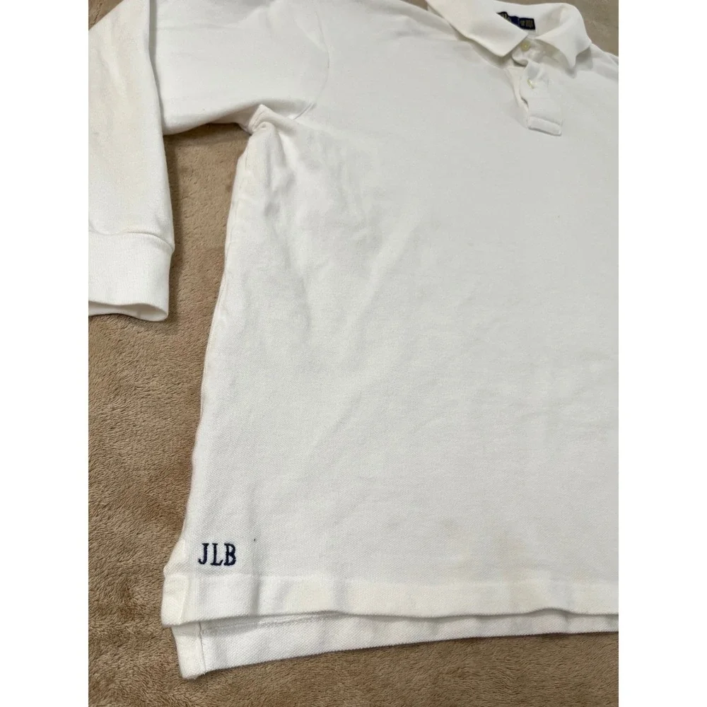 Polo Ralph Lauren polo Shirt Men's size 2XB Big & Tall White pique Long Sleeve